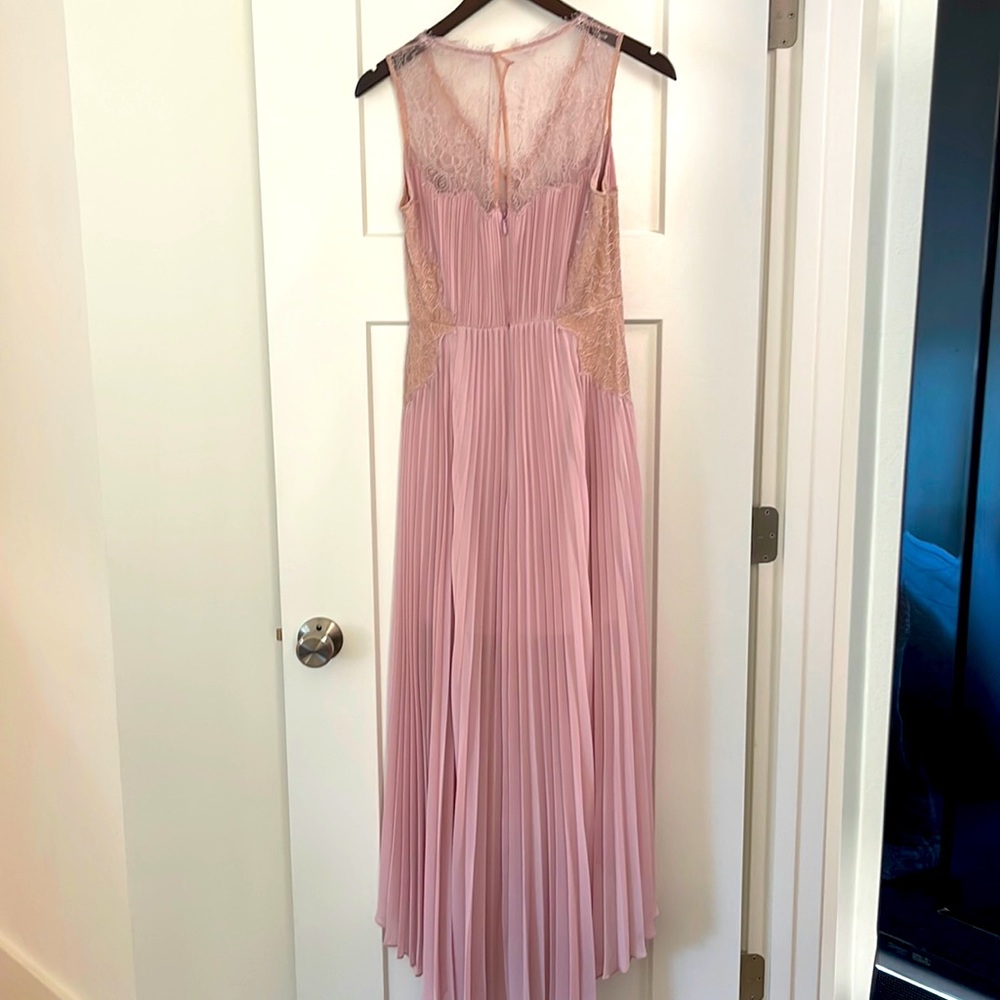 BCBGMAXAZRIA- Angelea Pleated High Low Casual Maxi Dress. Size-0